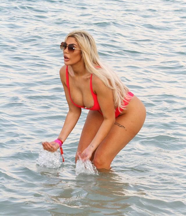 Chloe Ferry in a Skimpy Red Bikini! Nip Slip! free nude pictures