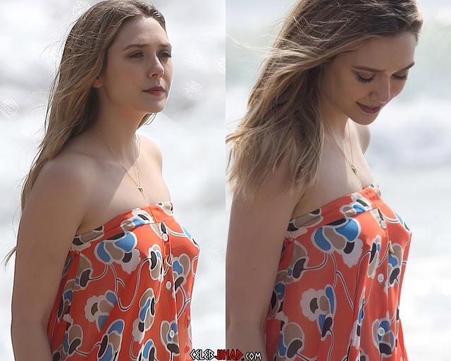 Elizabeth Olsen Topless Side Boob And Nipple In A Dressing Room free nude pictures